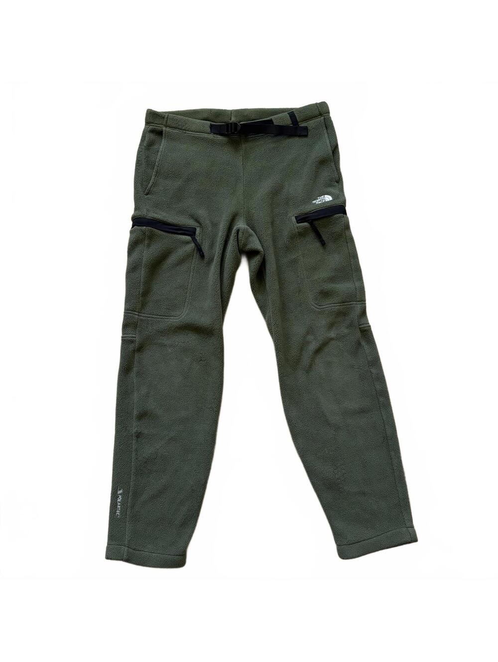 North Face Alpine Polartec 200 Fleece Pants Belted Olive Green Men’s Size Small